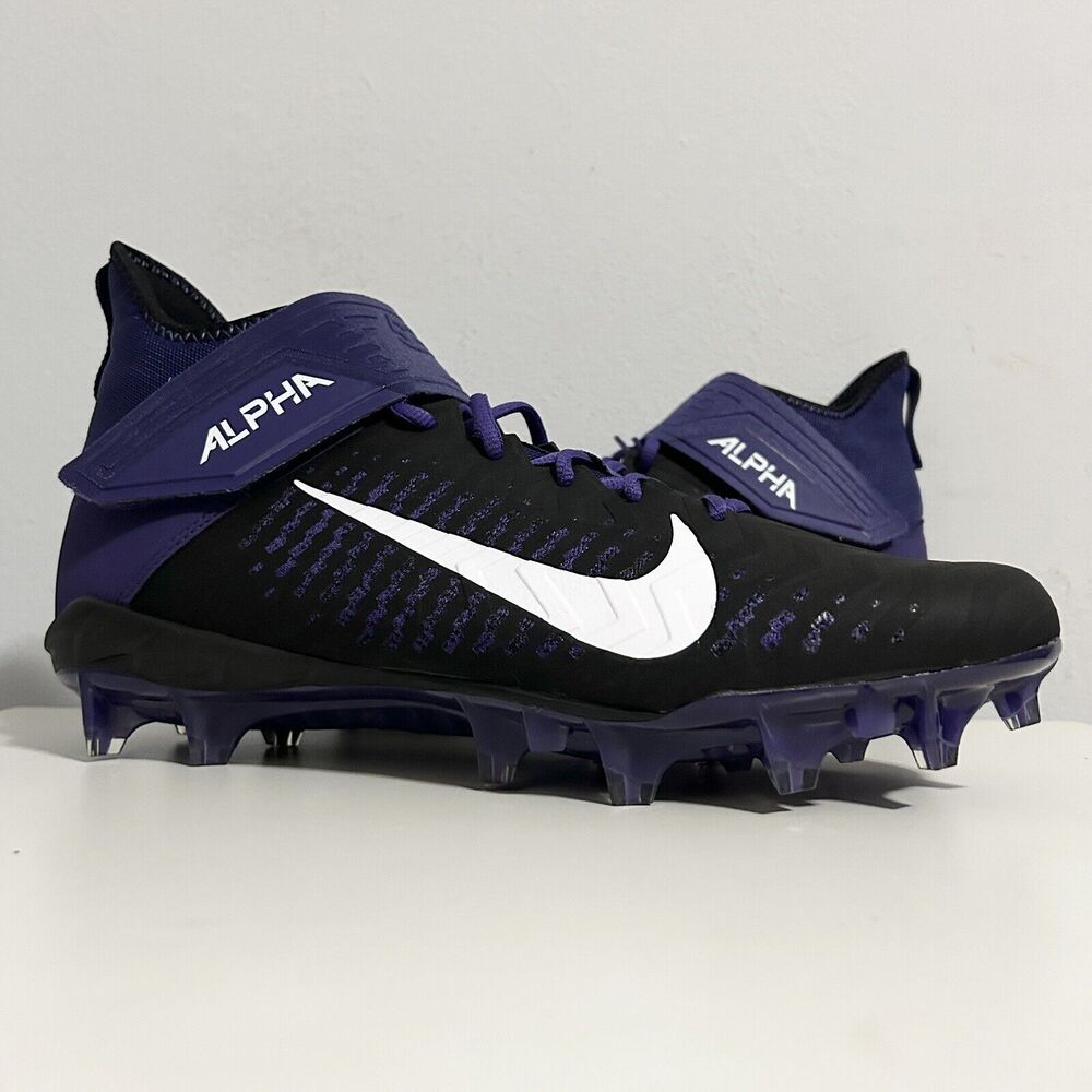 Nike Alpha Menace Pro 2 Mid “Black Purple" Men's Size 14 Football Cleats